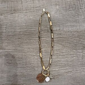 Gold and Silver Chain Bracelet with Charms